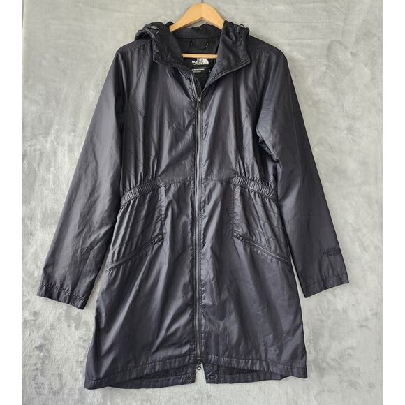 North Face Jacket Womens Size Large Black Water Repellent Rain Coat Wind Rissy - Picture 1 of 9